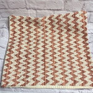 Zigzag Patterned Skirt in Cream and Brown Woven Front and Canvas Back SET Of 2!